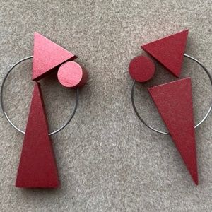 Funky fun, retro vintage clip on earrings